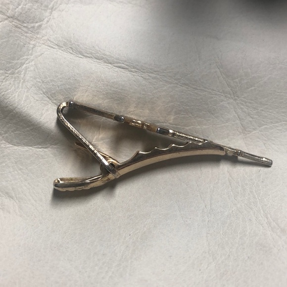 Vintage Gold Tone Riffle Tie Clip - Picture 3 of 4